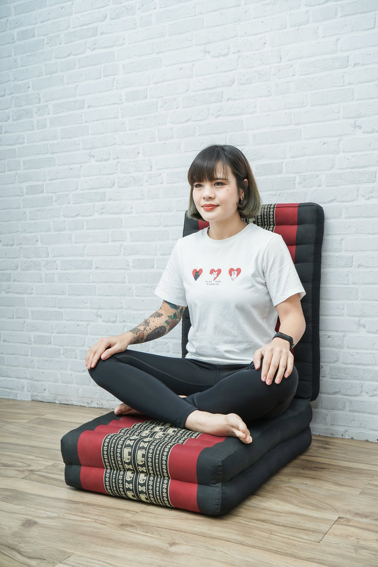 Kapok Folding Mattress – Thick Cotton Padded Guest Bed for Home, Sleeping & Mindfulness Corner, Sf13 - Red, Black, S: 79x20