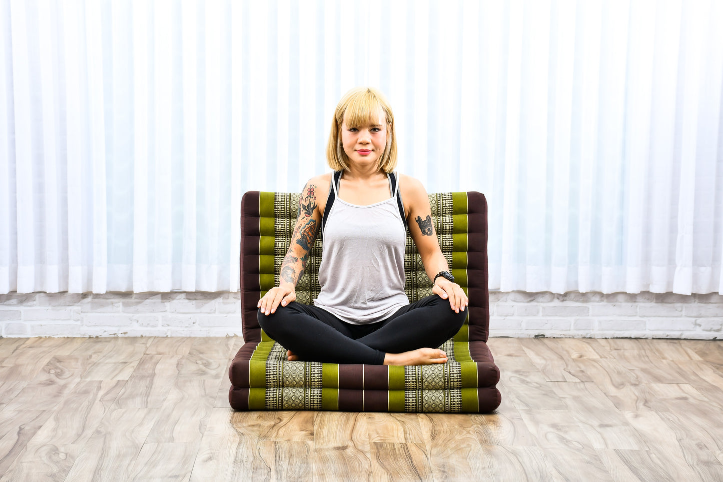 Kapok Folding Mattress – Thick Cotton Padded Guest Bed for Home, Sleeping & Mindfulness Corner, Sf20 - Brown, Green, M: 200x70 cm