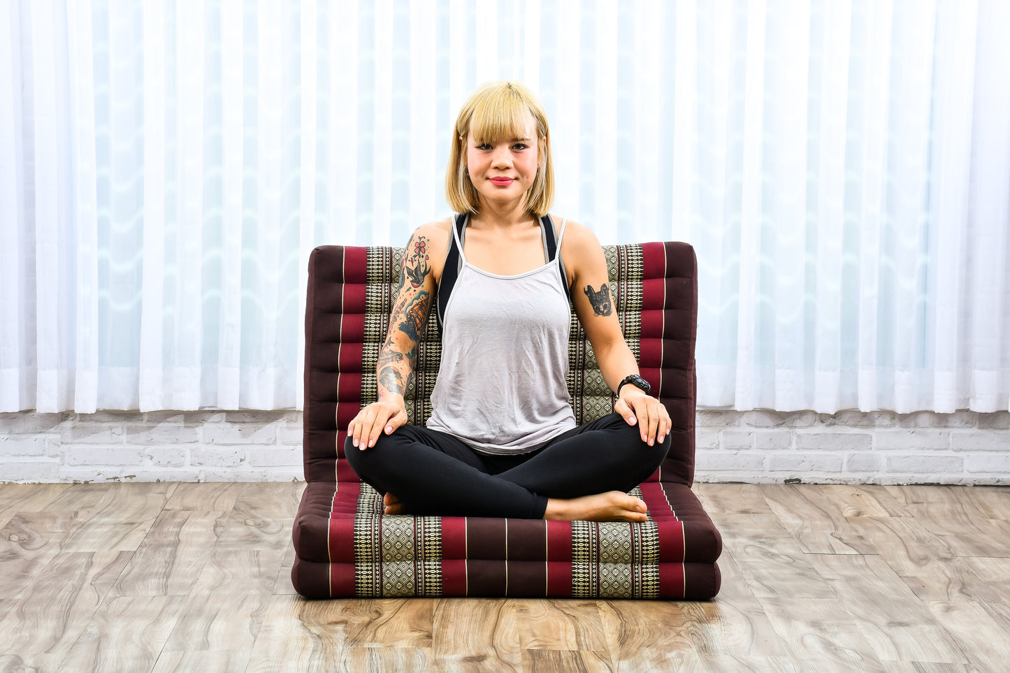 Kapok Folding Mattress – Thick Cotton Padded Guest Bed for Home, Sleeping & Mindfulness Corner, Sf19 - Red, Brown, M: 200x70 cm