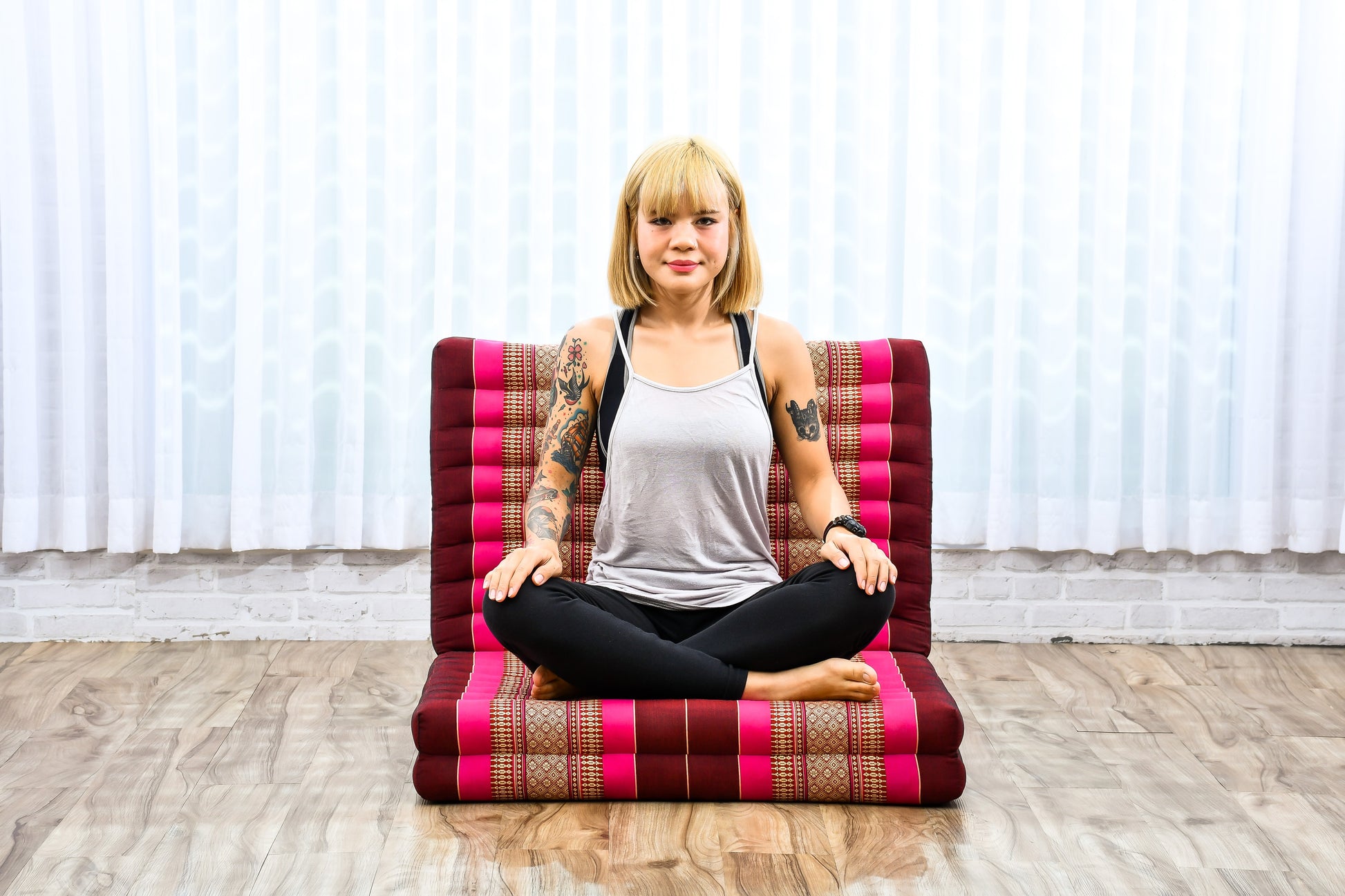 Kapok Folding Mattress – Thick Cotton Padded Guest Bed for Home, Sleeping & Mindfulness Corner, Sf29 - Auburn, Pink, M: 200x70 cm