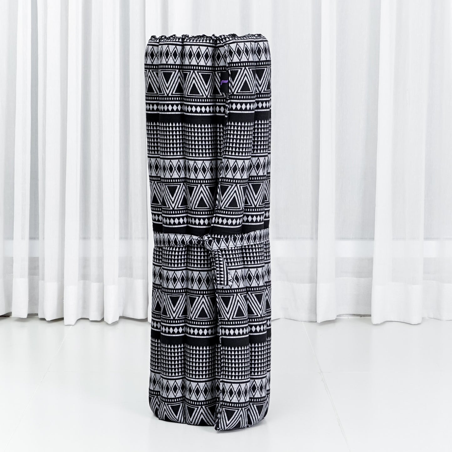 Large Kapok Zabuton Meditation Cushion – Rectangular Floor Mat with Cotton Cover, Cbt3 - Black