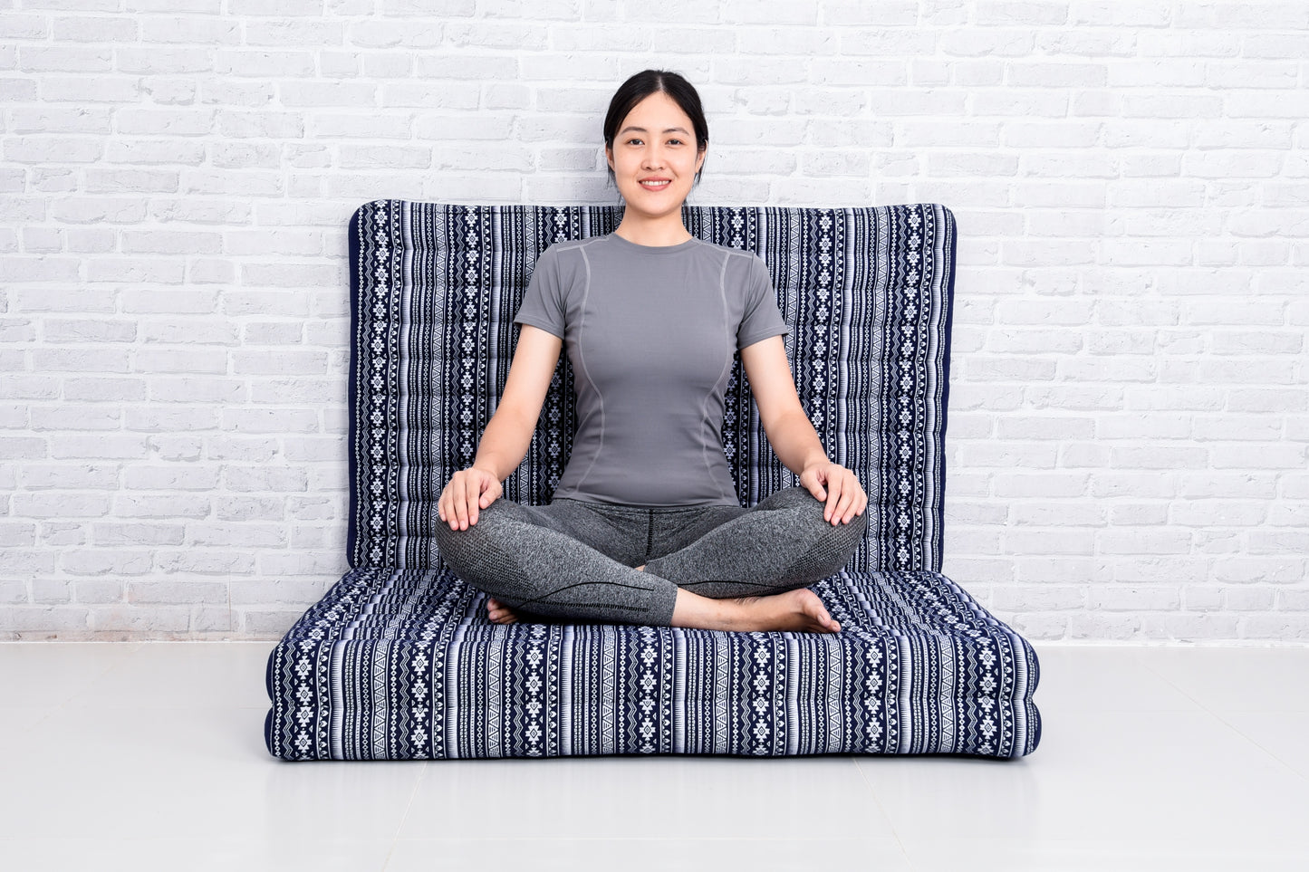 Kapok Folding Mattress – Thick Cotton Padded Guest Bed for Home, Sleeping & Mindfulness Corner, Cbt2 - Dark Blue, L: 200x100 cm