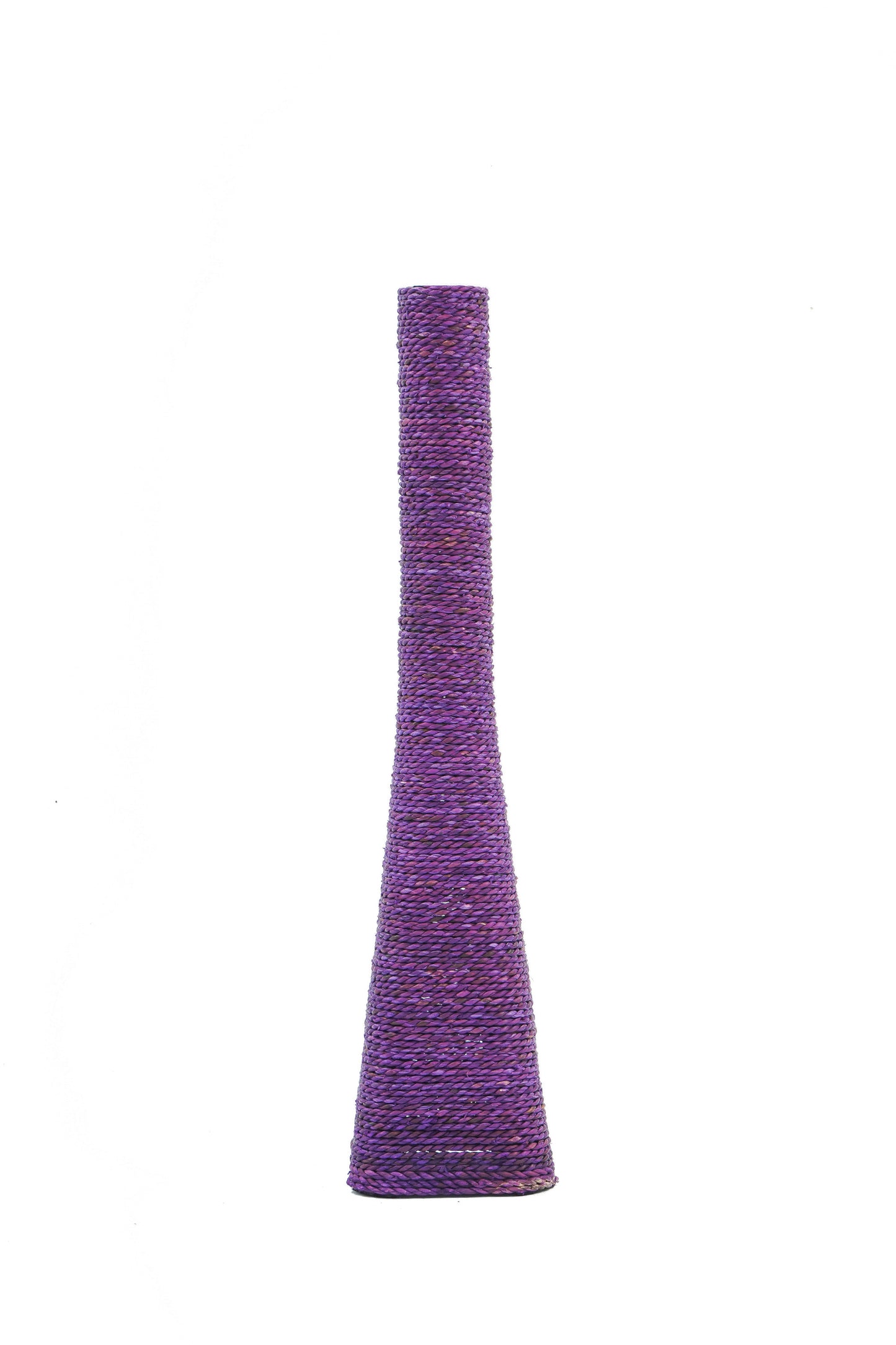 Large & Tall Floor Vase Made of Water Hyacinth and Bamboo – Handwoven Decorative Stand Vase for Dried Flowers & Branches, lavender, 70 cm - Modèle 2