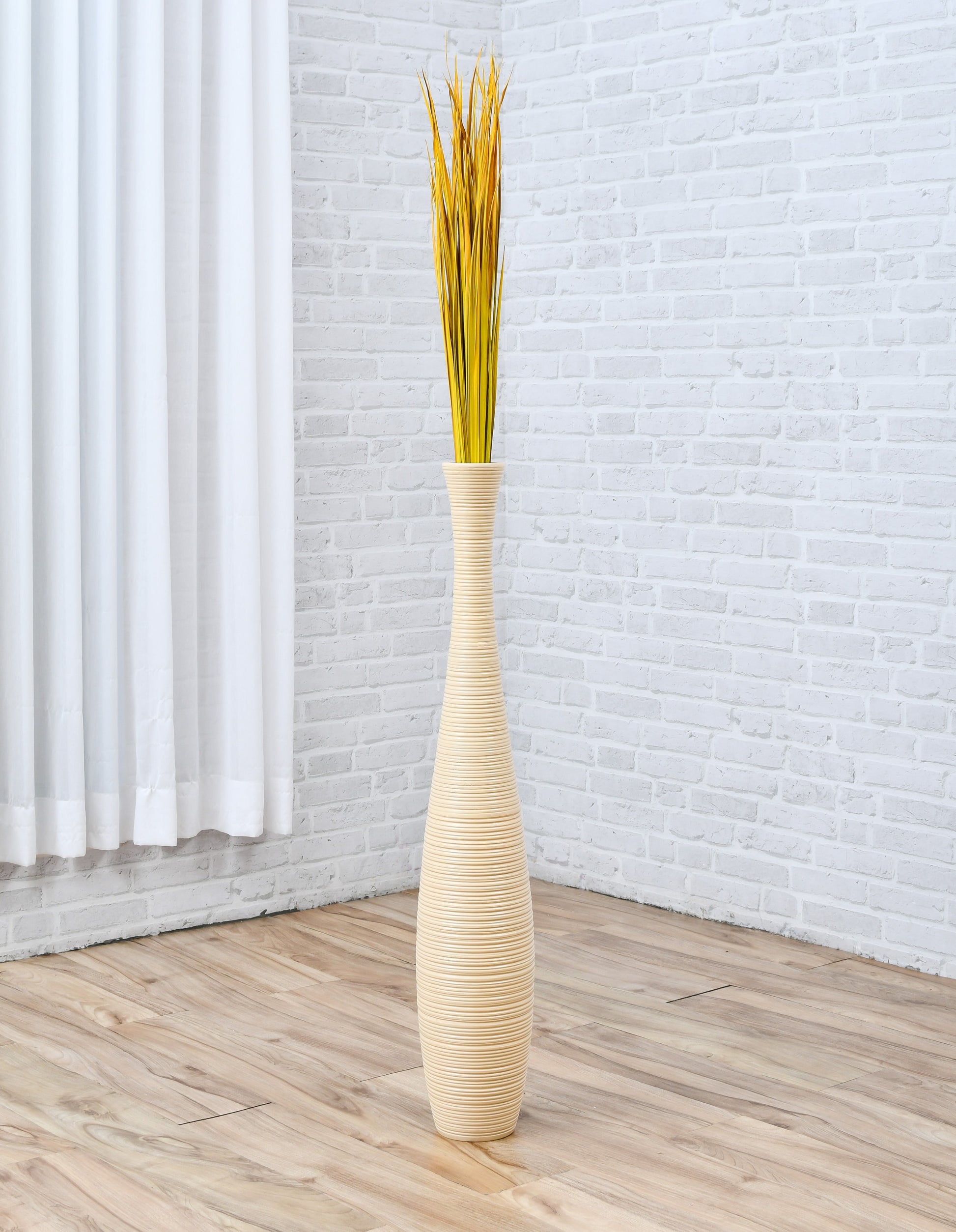 2-Pack Rattan Sticks for Floor Vases – Natural Decorative Twigs ( 8 per Bundle), yellow, Dried Grass