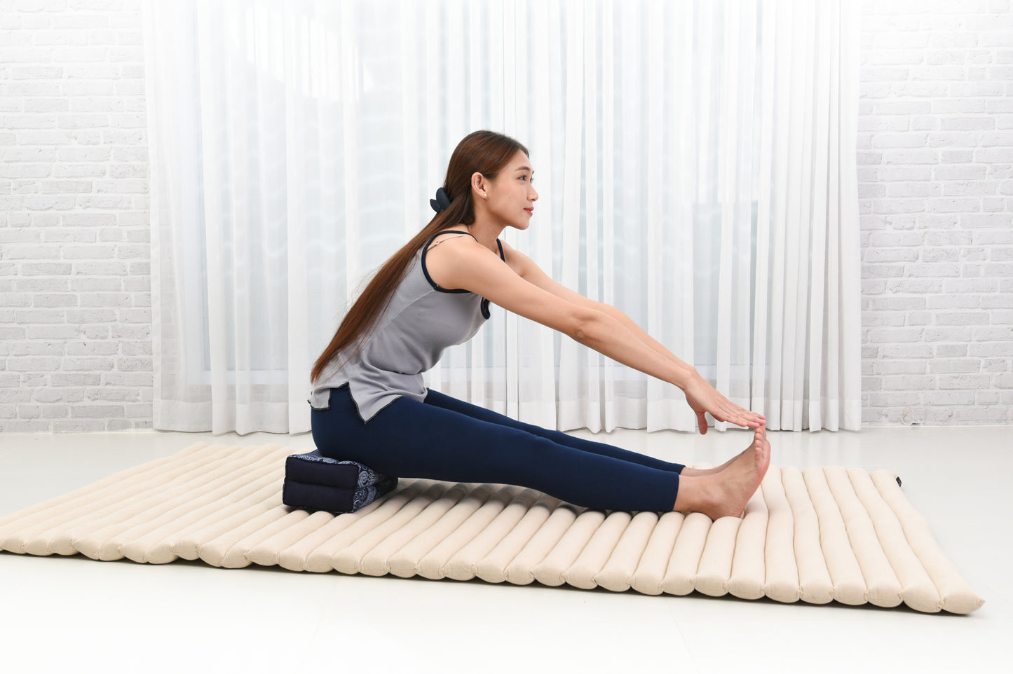 Kapok Yoga Block Cushion – Firm Meditation & Yoga Cushion with Cotton Cover, Cbt1 - Blue