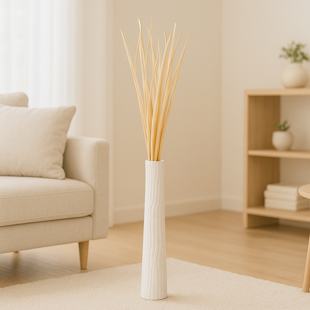 Large Mango Wood Floor Vase – Handcrafted Decorative Highlight from Thailand, 65 cm