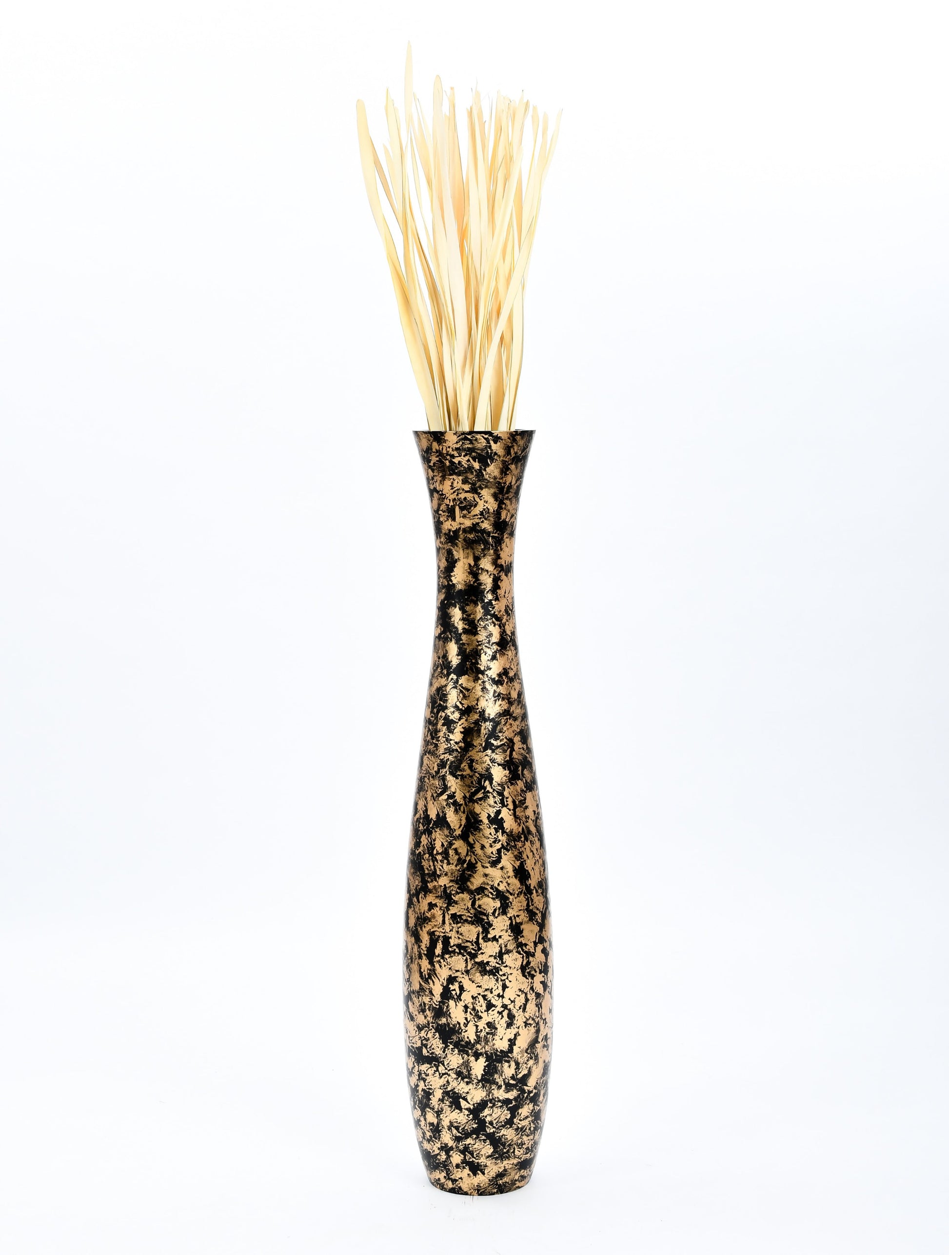 Large Mango Wood Floor Vase – Handcrafted Decorative Highlight from Thailand, 105 cm