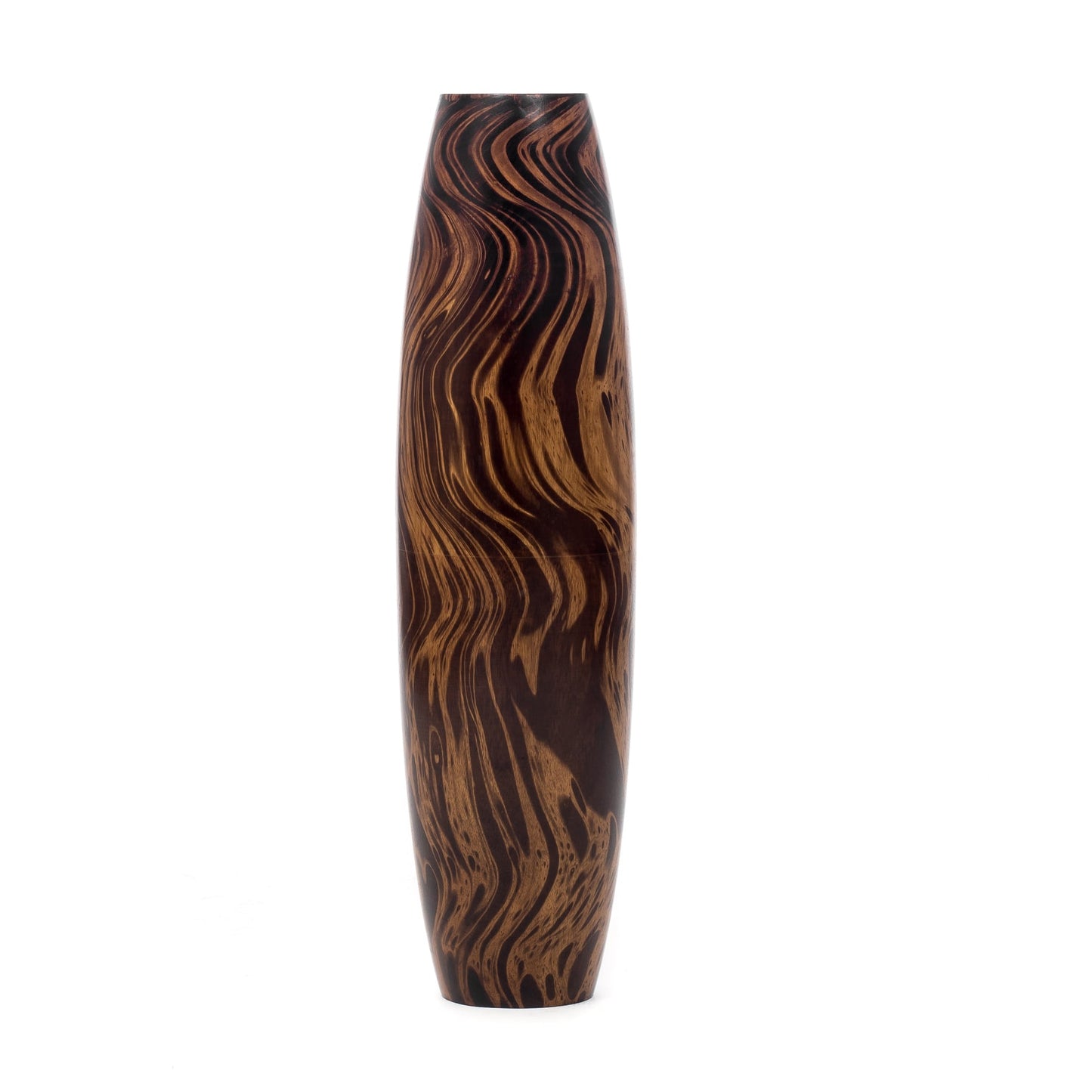 Große Bodenvase aus Mangoholz - Handgefertigtes Deko-Highlight aus Thailand