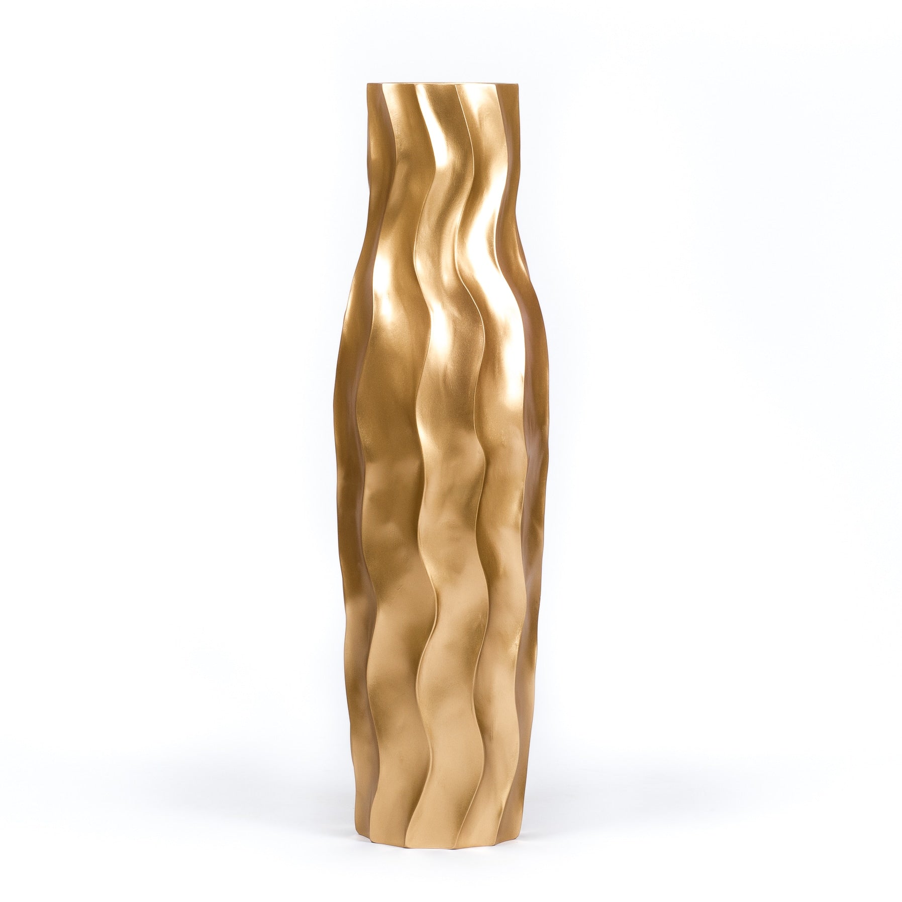 Large Mango Wood Floor Vase – Handcrafted Decorative Highlight from Thailand, 85 cm