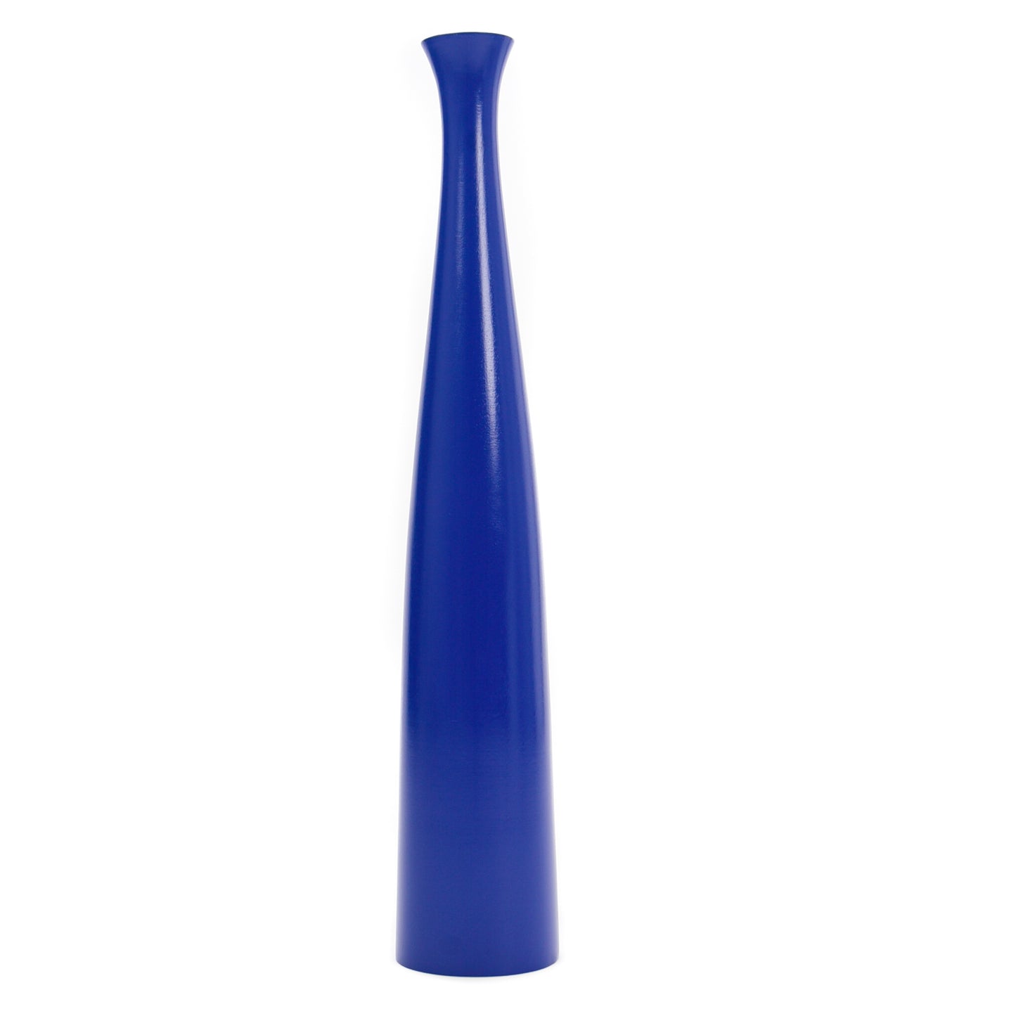 Large Mango Wood Floor Vase – Handcrafted Decorative Highlight from Thailand, blue, 65 cm