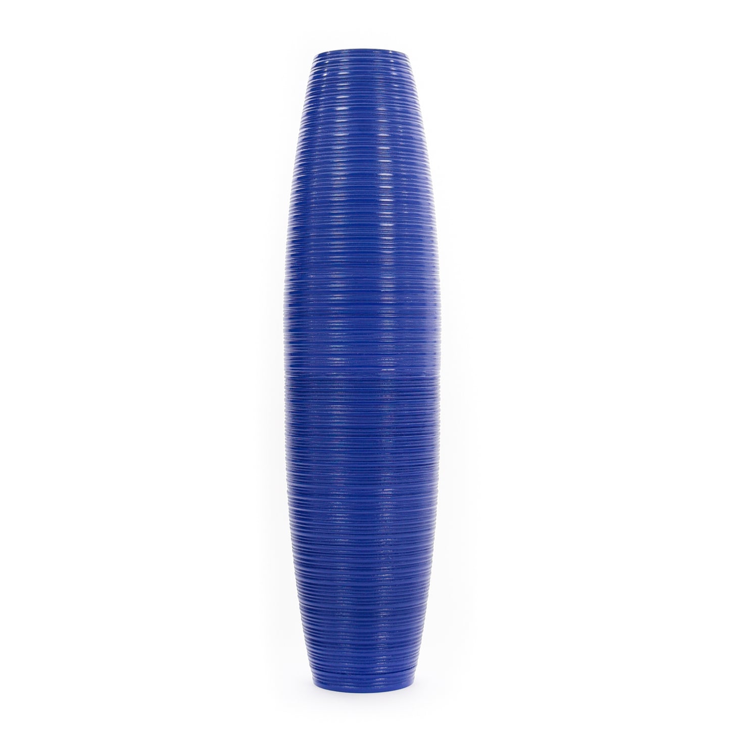 Large Mango Wood Floor Vase – Handcrafted Decorative Highlight from Thailand, blue, 65 cm