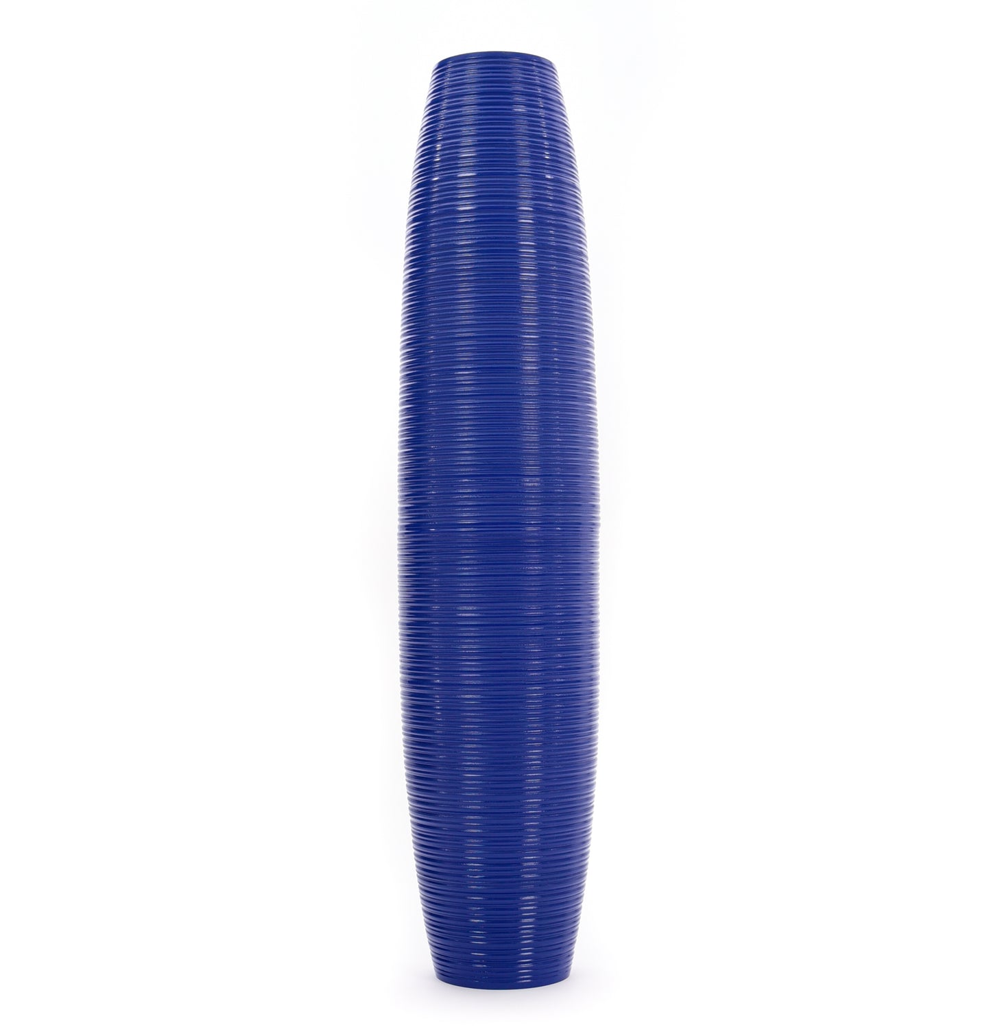 Large Mango Wood Floor Vase – Handcrafted Decorative Highlight from Thailand, blue, 85 cm