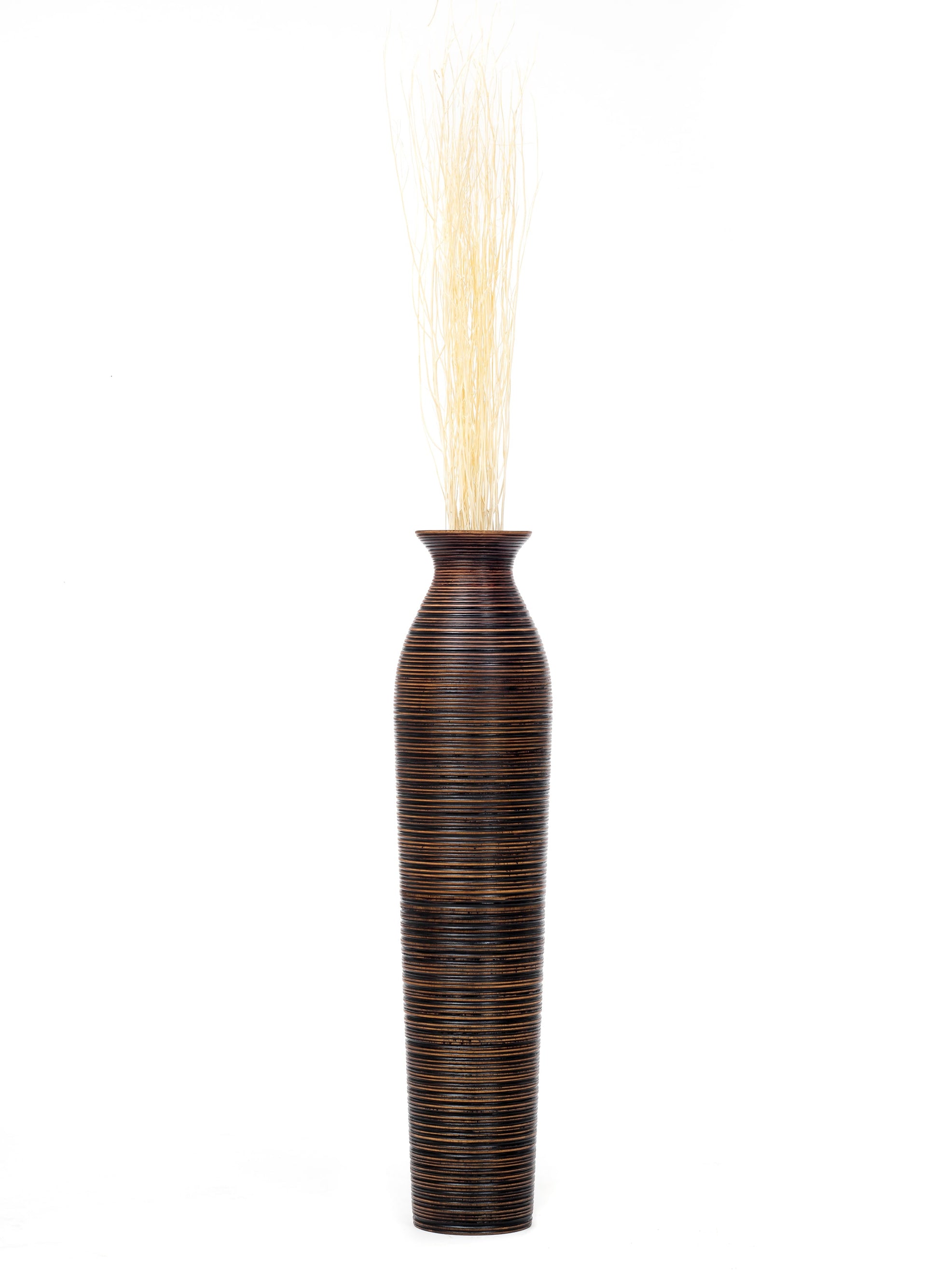 Large Mango Wood Floor Vase – Handcrafted Decorative Highlight from Thailand, 85 cm