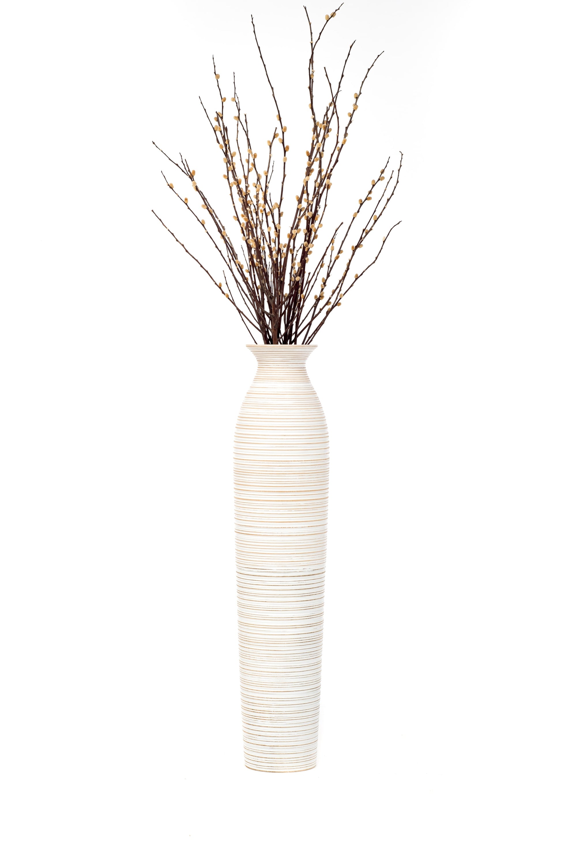 Large Mango Wood Floor Vase – Handcrafted Decorative Highlight from Thailand, 85 cm