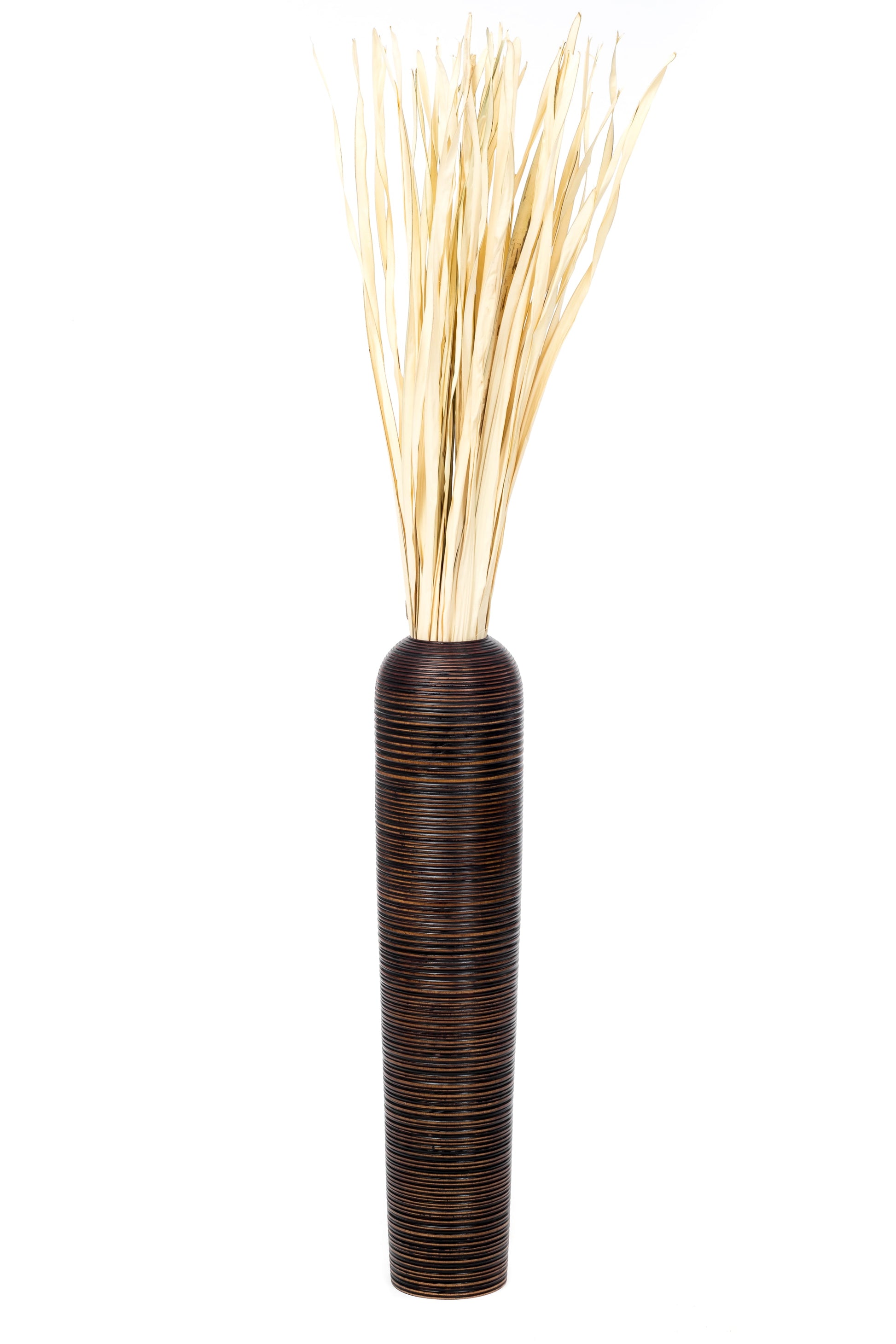 Large Mango Wood Floor Vase – Handcrafted Decorative Highlight from Thailand, 85 cm