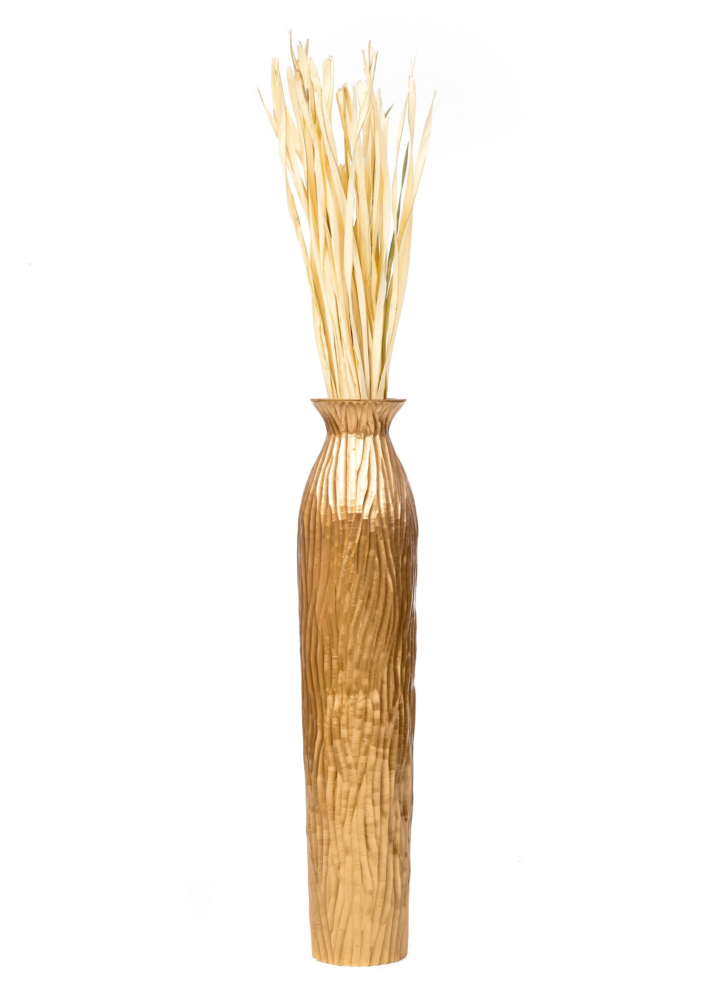 Large Mango Wood Floor Vase – Handcrafted Decorative Highlight from Thailand, 85 cm