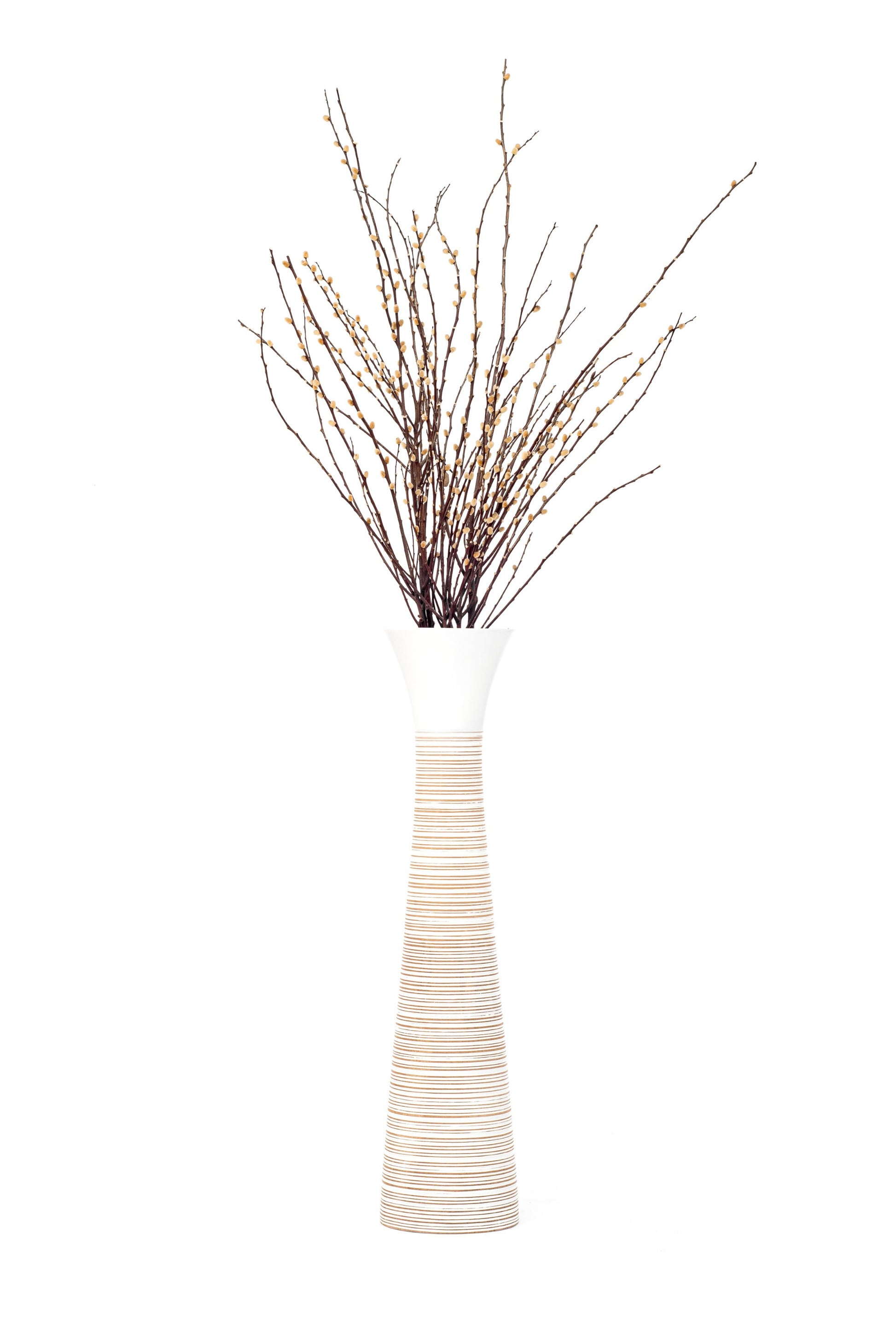 Large Mango Wood Floor Vase – Handcrafted Decorative Highlight from Thailand, 85 cm