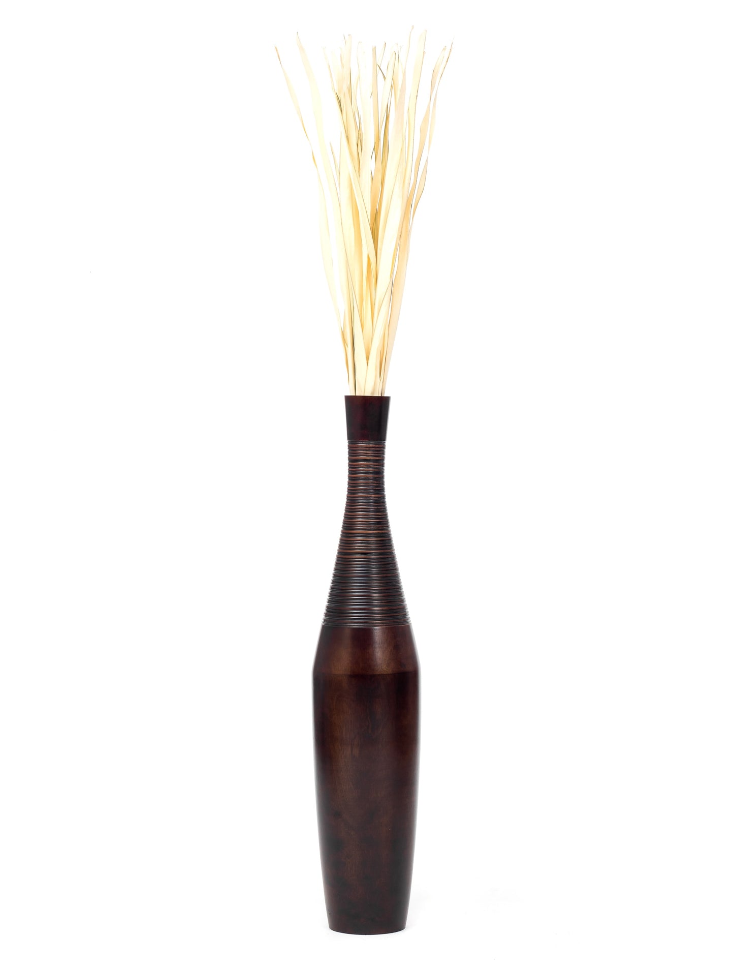Large Mango Wood Floor Vase – Handcrafted Decorative Highlight from Thailand, 85 cm