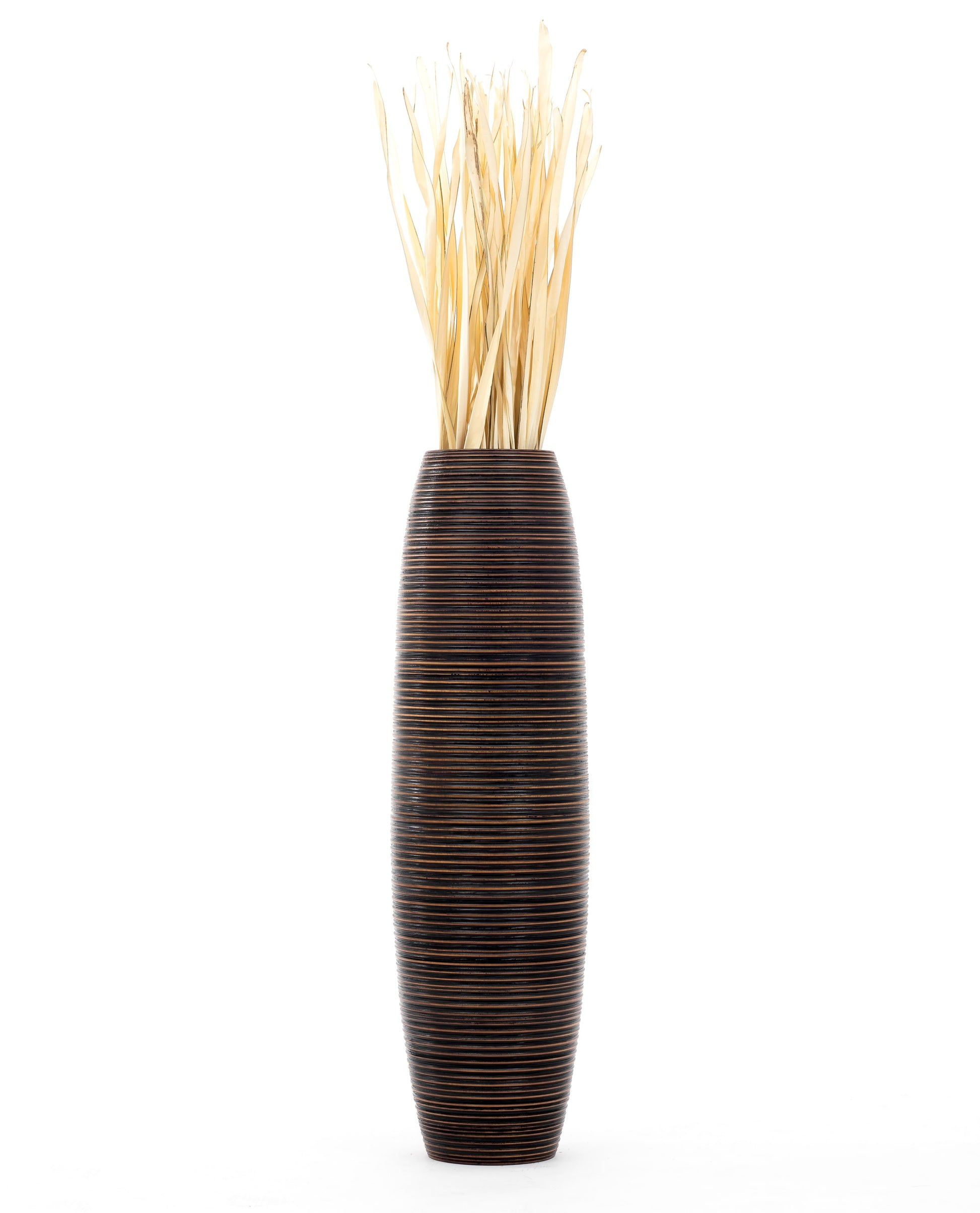 Large Mango Wood Floor Vase – Handcrafted Decorative Highlight from Thailand, 85 cm