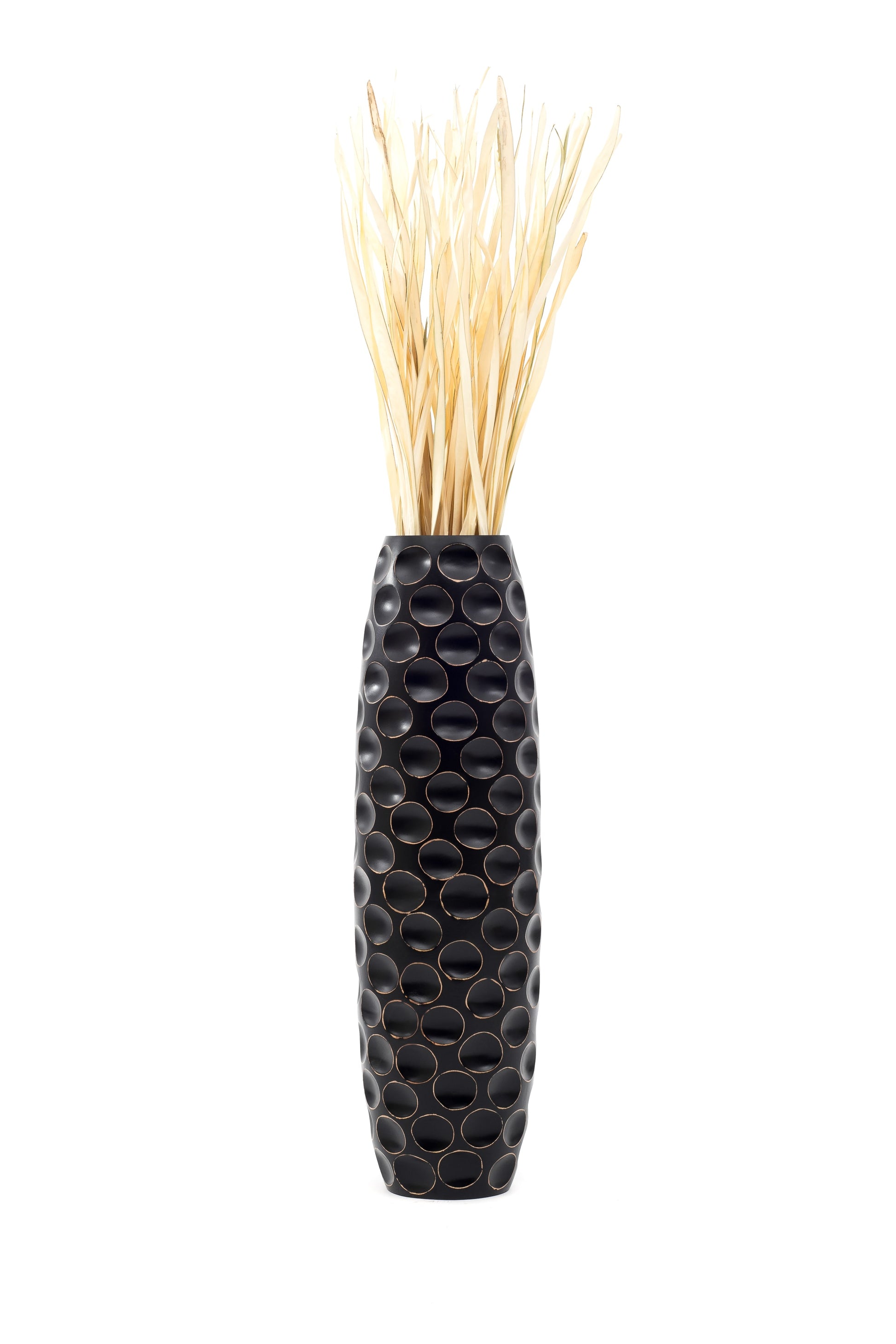 Large Mango Wood Floor Vase – Handcrafted Decorative Highlight from Thailand, 85 cm