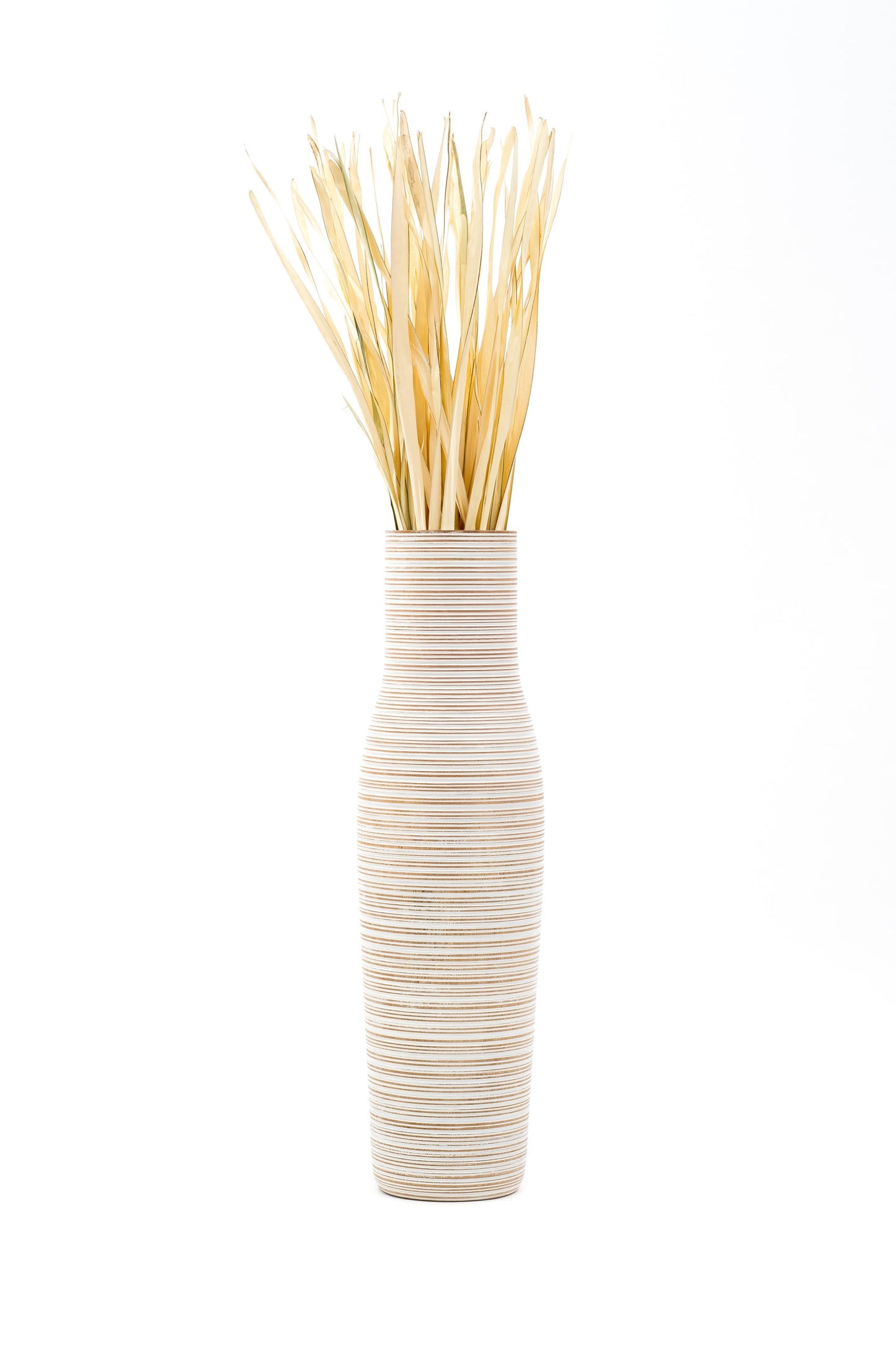 Large Mango Wood Floor Vase – Handcrafted Decorative Highlight from Thailand, 85 cm