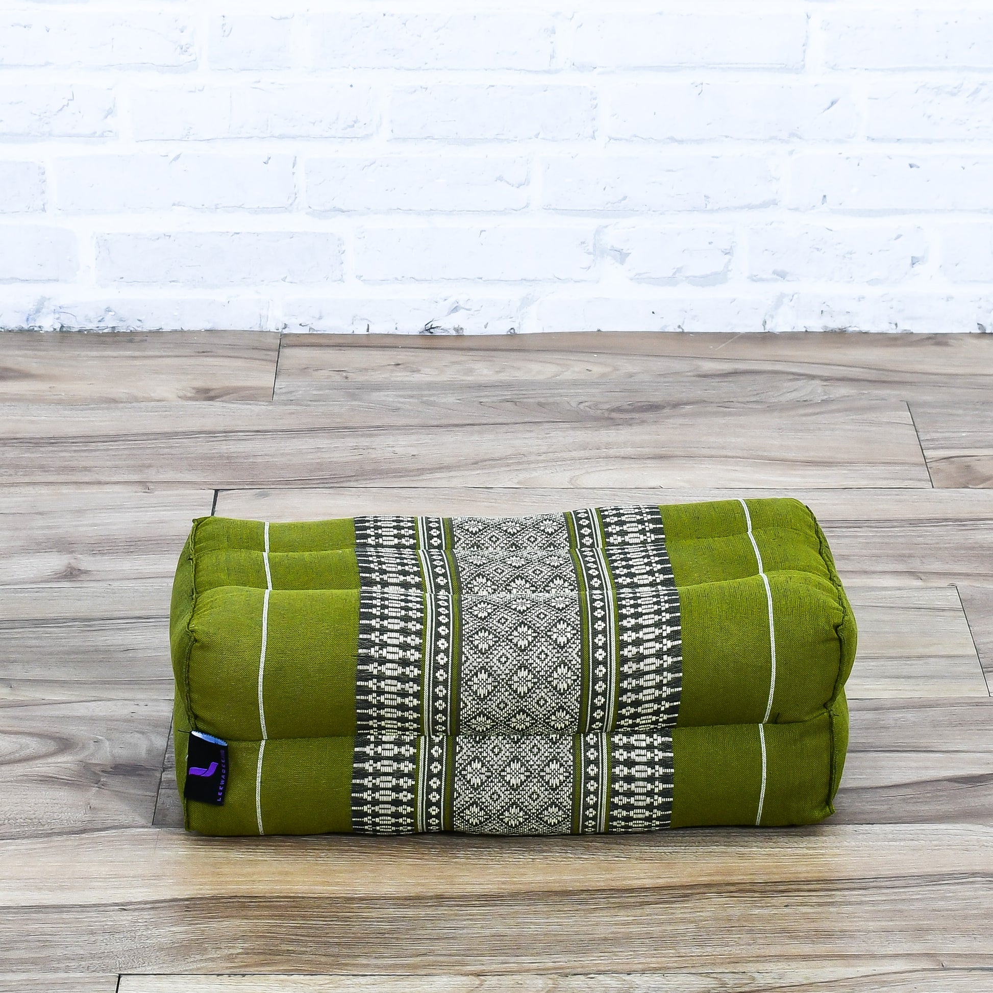 Kapok Yoga Block Cushion – Firm Meditation & Yoga Cushion with Cotton Cover, Sf17 - Green