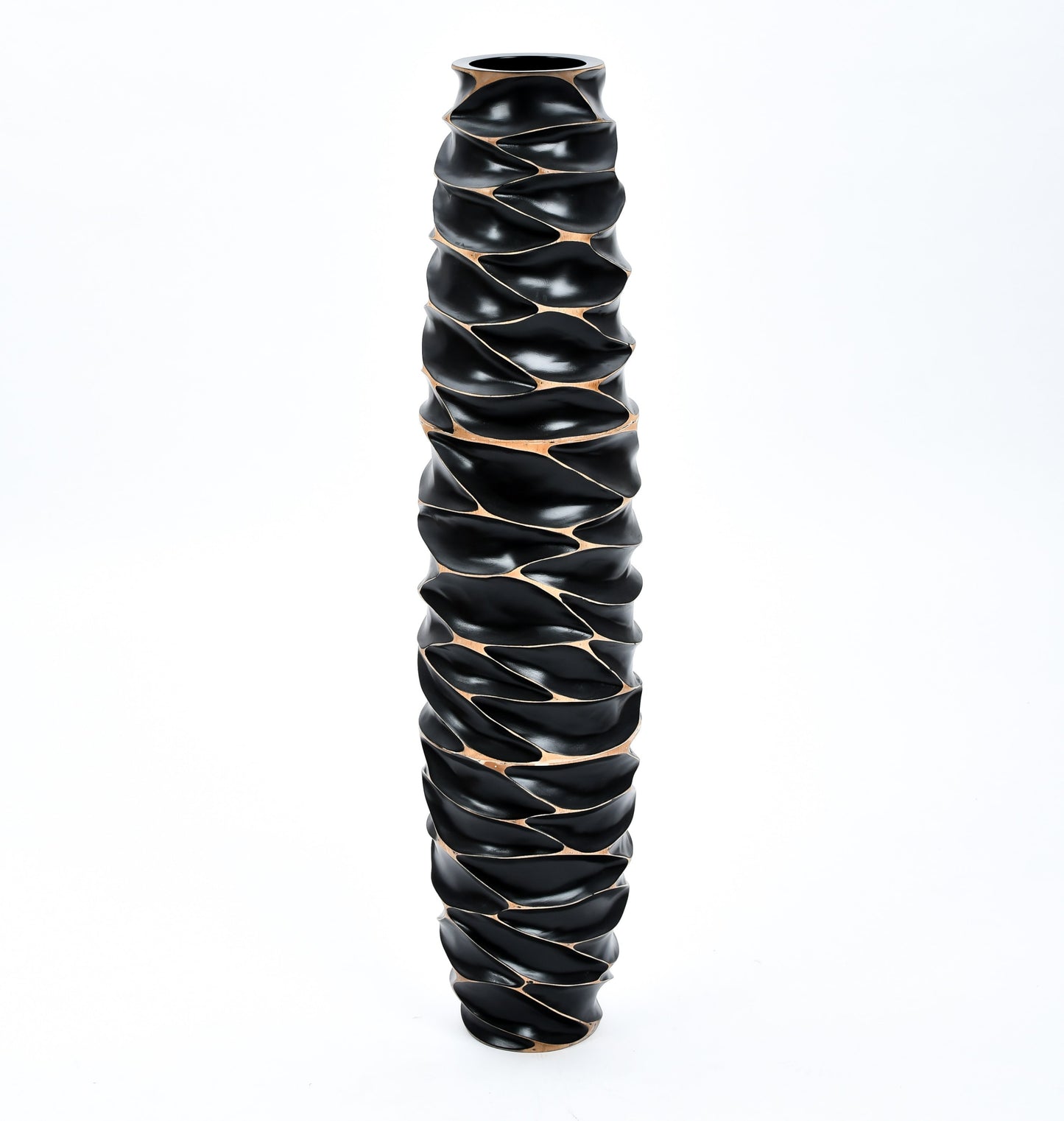 Große Bodenvase aus Mangoholz - Handgefertigtes Deko-Highlight aus Thailand