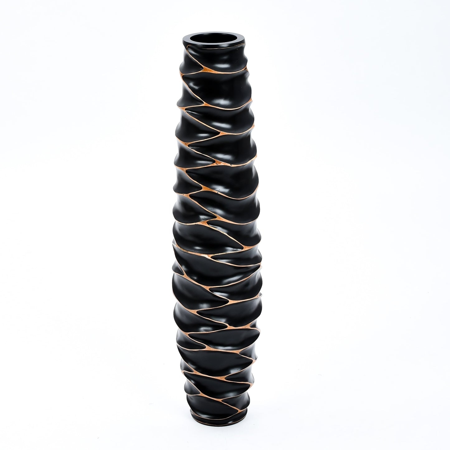 Large Mango Wood Floor Vase – Handcrafted Decorative Highlight from Thailand, 85 cm