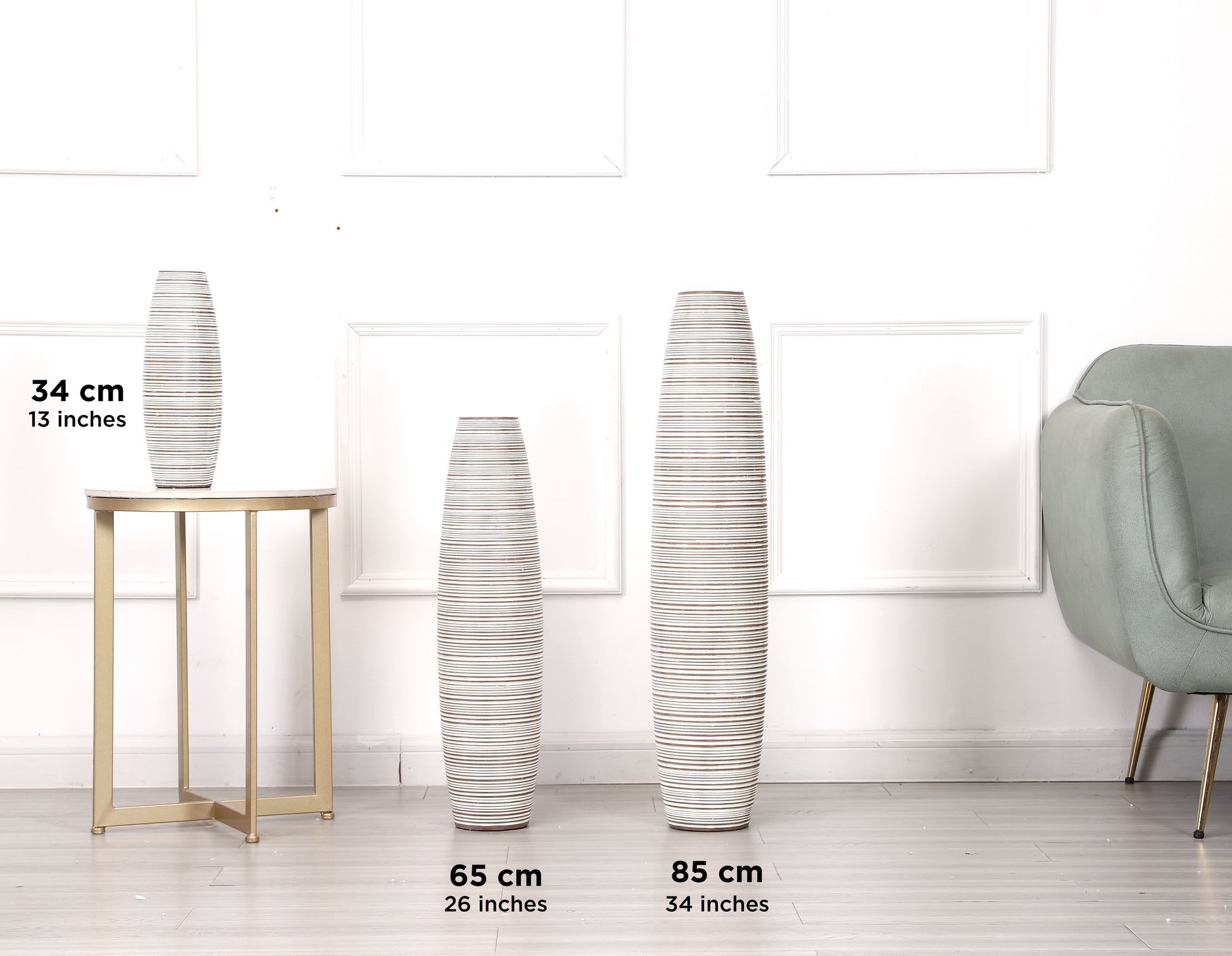 Large Resin Floor Vase – Stylish Waterproof Vase for Fresh & Dried Flowers, 85 cm