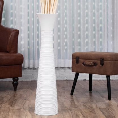 Large Mango Wood Floor Vase – Handcrafted Decorative Highlight from Thailand, 85 cm