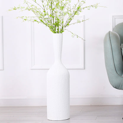 Large Resin Floor Vase – Stylish Waterproof Vase for Fresh & Dried Flowers, white, 65 cm