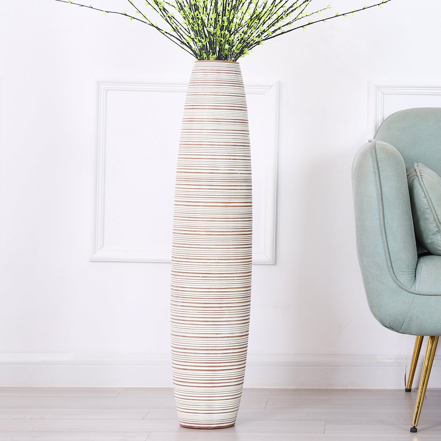 Large Resin Floor Vase – Stylish Waterproof Vase for Fresh & Dried Flowers, 85 cm