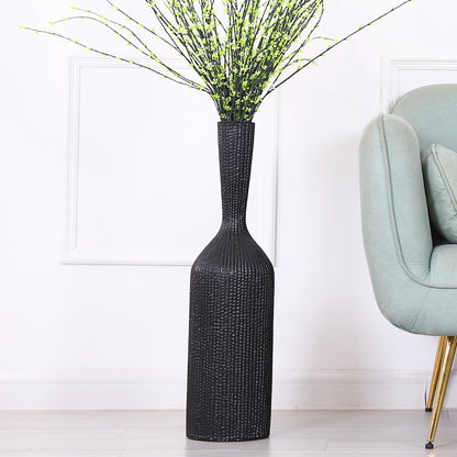 Large Resin Floor Vase – Stylish Waterproof Vase for Fresh & Dried Flowers, black, 65 cm