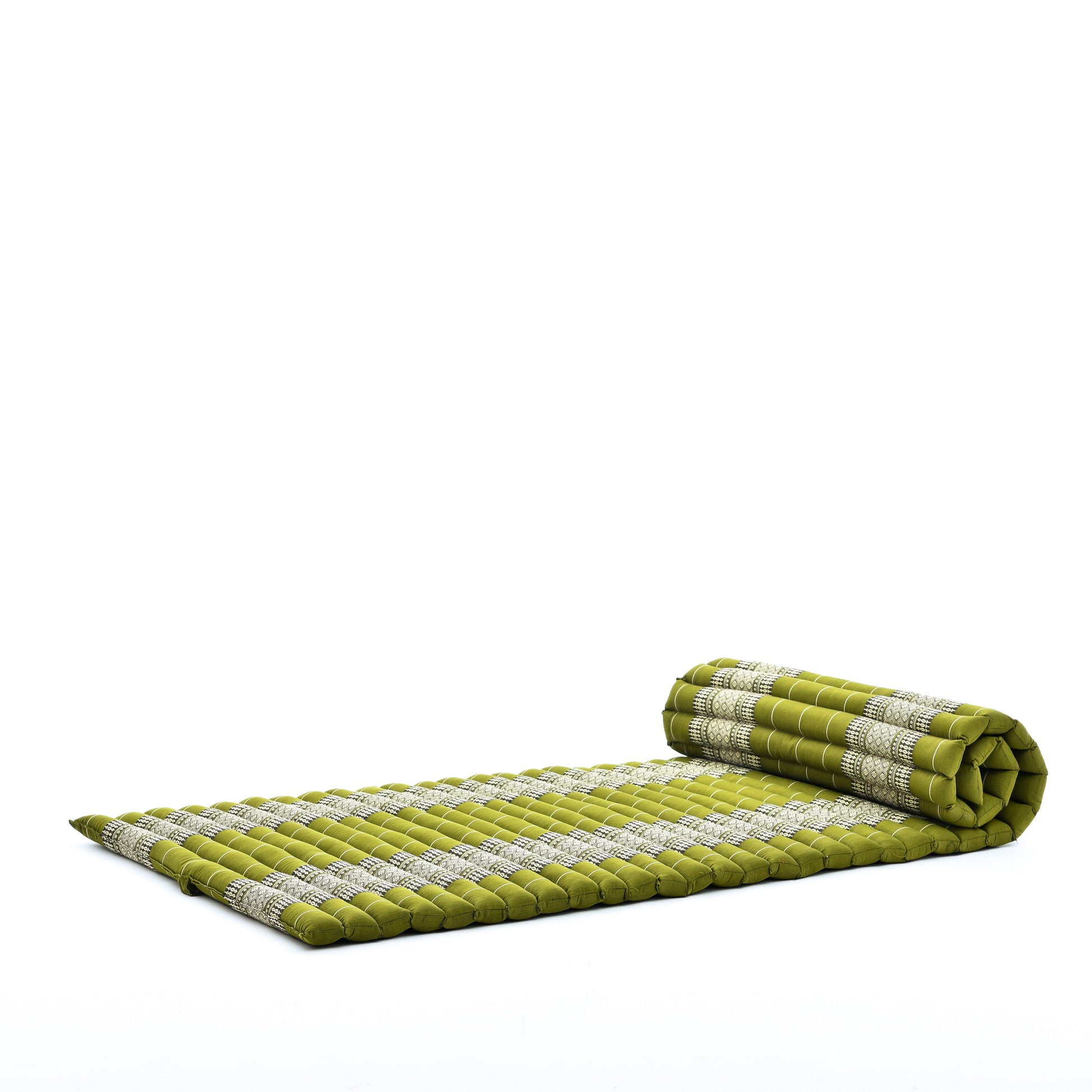Kapok Roll-Up Mattress – Foldable Sleeping & Relax Mat with Cotton Cover for Home & Outdoor Use, Sf17 - Green, M: 190x70 cm