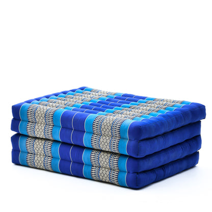 Kapok Folding Mattress – Thick Cotton Padded Guest Bed for Home, Sleeping & Mindfulness Corner, Sf28 - Blue, M: 200x70 cm