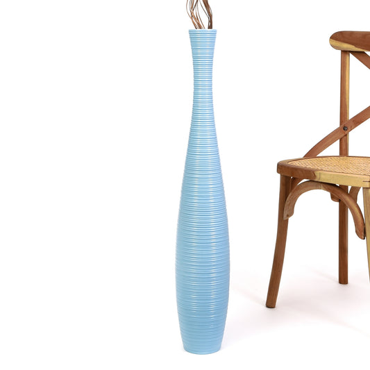 Large Mango Wood Floor Vase – Handcrafted Decorative Highlight from Thailand, 85 cm