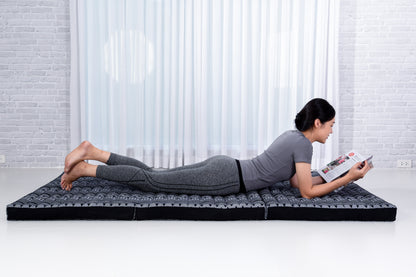 Kapok Folding Mattress – Thick Cotton Padded Guest Bed for Home, Sleeping & Mindfulness Corner, Cbt3 - Black, L: 200x100 cm