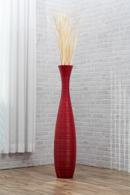 Large Mango Wood Floor Vase – Handcrafted Decorative Highlight from Thailand, 105 cm
