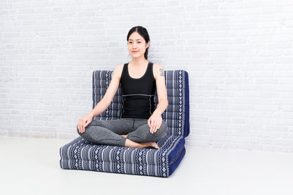 Kapok Folding Mattress – Thick Cotton Padded Guest Bed for Home, Sleeping & Mindfulness Corner, Cbt2 - Dark Blue, M: 200x70 cm