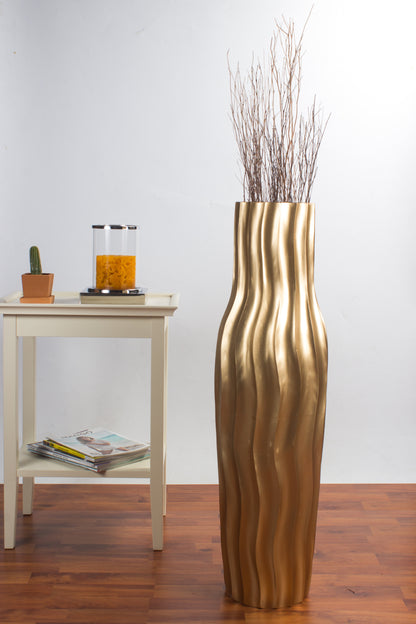 Large Mango Wood Floor Vase – Handcrafted Decorative Highlight from Thailand, 85 cm