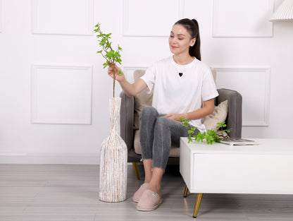 Large Resin Floor Vase – Stylish Waterproof Vase for Fresh & Dried Flowers, white wash, 65 cm