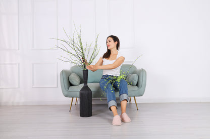 Large Resin Floor Vase – Stylish Waterproof Vase for Fresh & Dried Flowers, black, 65 cm