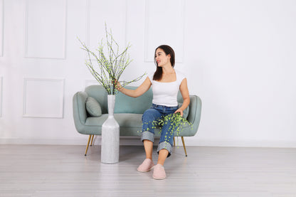 Large Resin Floor Vase – Stylish Waterproof Vase for Fresh & Dried Flowers, silver, 65 cm
