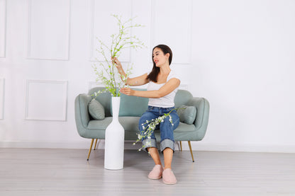 Large Resin Floor Vase – Stylish Waterproof Vase for Fresh & Dried Flowers, white, 65 cm