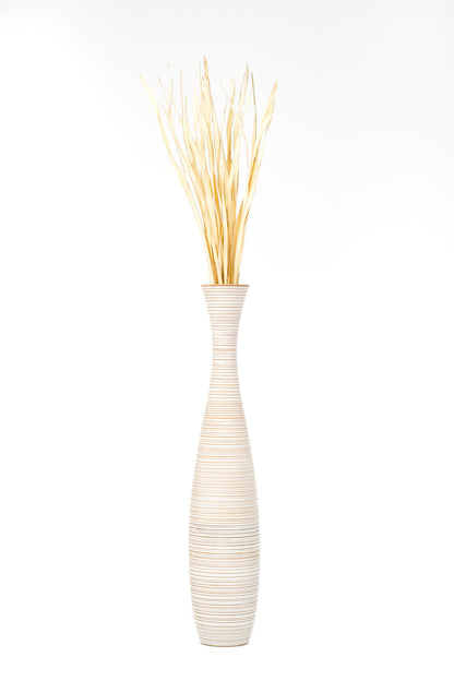 Large Mango Wood Floor Vase – Handcrafted Decorative Highlight from Thailand, 105 cm