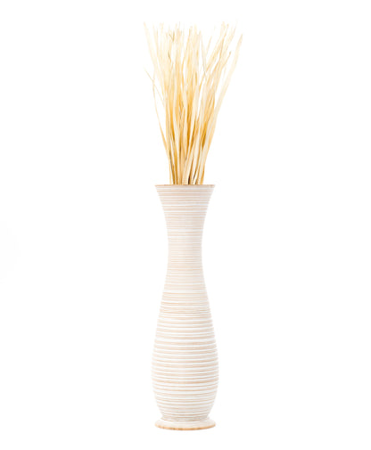 Large Mango Wood Floor Vase – Handcrafted Decorative Highlight from Thailand, 85 cm