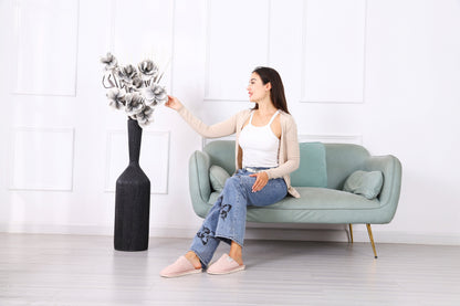 Large Resin Floor Vase – Stylish Waterproof Vase for Fresh & Dried Flowers, black, 85 cm