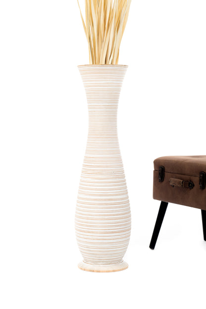 Large Mango Wood Floor Vase – Handcrafted Decorative Highlight from Thailand, 85 cm