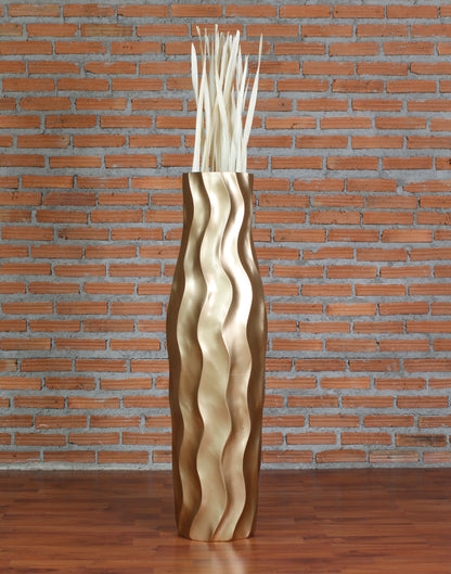 Large Mango Wood Floor Vase – Handcrafted Decorative Highlight from Thailand, 85 cm
