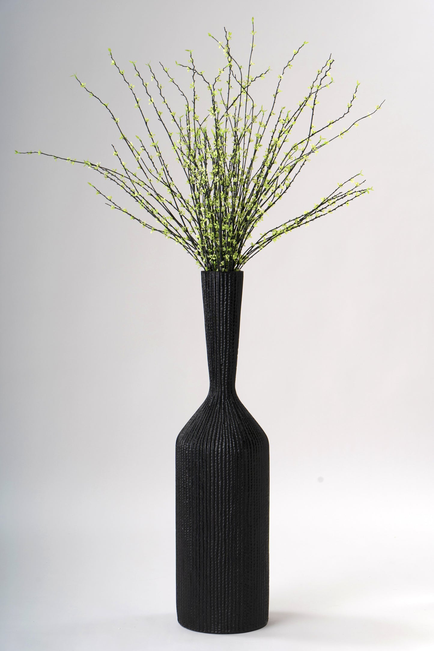 Large Resin Floor Vase – Stylish Waterproof Vase for Fresh & Dried Flowers, black, 85 cm
